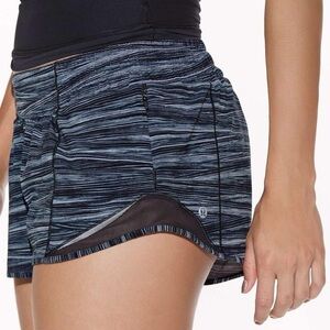 Lululemon Hotty Hot Shorts in Heather Grey and Black stripes